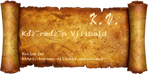 Kármán Vilibald névjegykártya